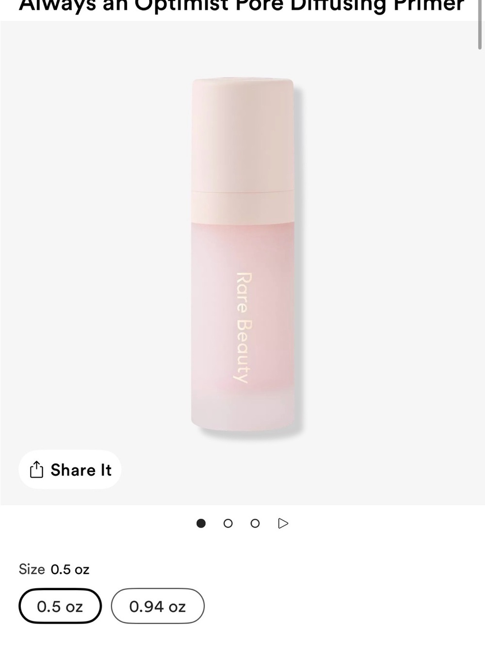Rare Beauty Pore Diffusing Primer - Pale Pink